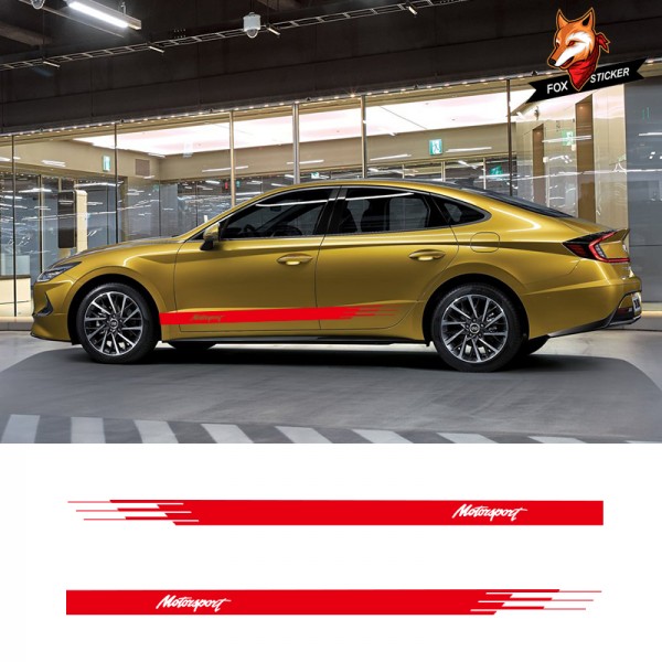 Vinyl Side Stripes Skirt Graphics Auto Stickers Decal Gloss Auto Side Car Sticker For Hyundai i20 i30 i40 Tucson Sonata